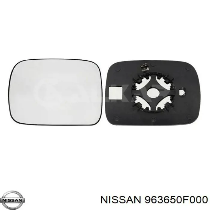 963650F000 Nissan дзеркальний елемент дзеркала заднього виду, правого