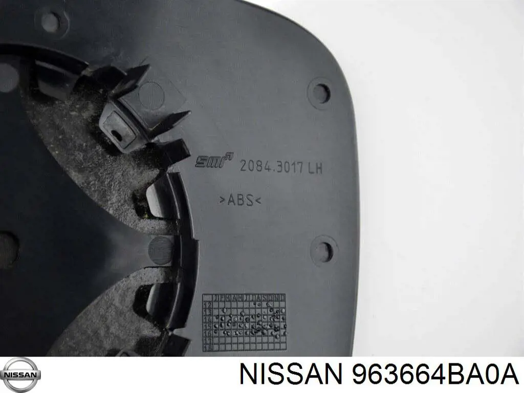 Купити 963664BA0A Nissan/Infiniti Дзеркальний елемент дзеркала заднього виду, лівого
