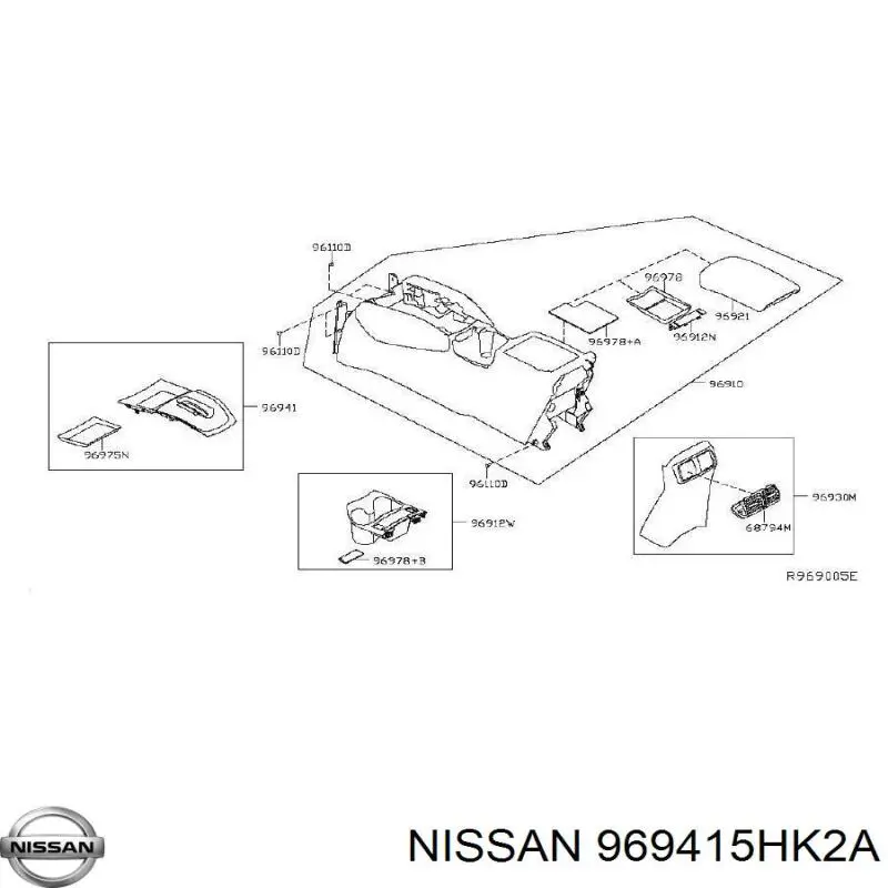 969415HK2A Nissan/Infiniti Облицювання важеля перемикання передач АКПП
