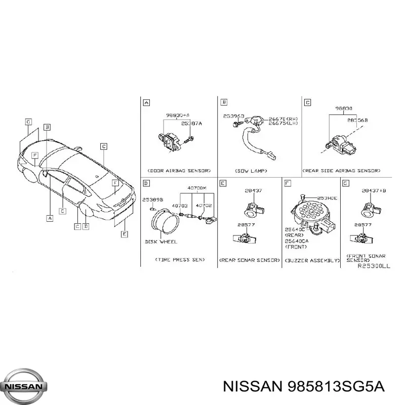  Nissan/Infiniti 985813SG5A ціна, від 122.96 USD
