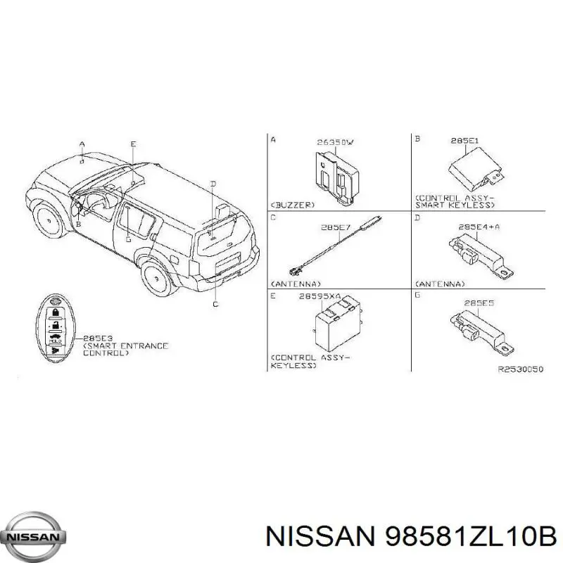  Nissan/Infiniti 98581ZL10B ціна, від 97.34 USD