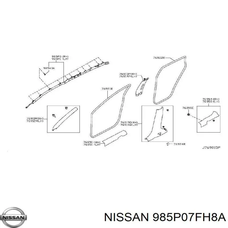 Подушка безпеки, збоку, права, AIRBAG 985P04BA8A Nissan