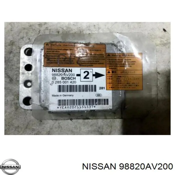 98820AV200 Nissan модуль-процесор керування подушки безпеки