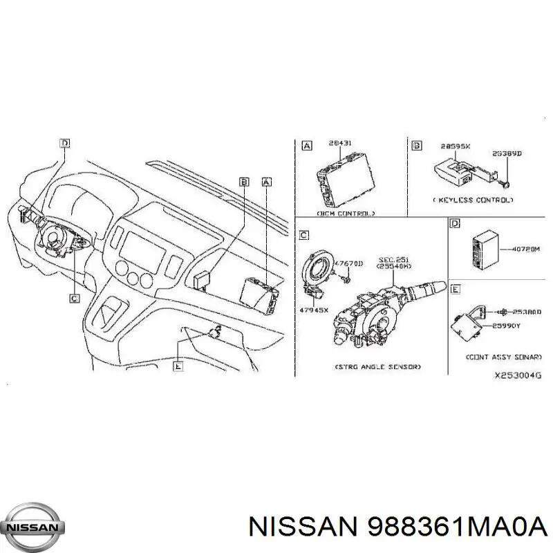  988361MA0A Nissan