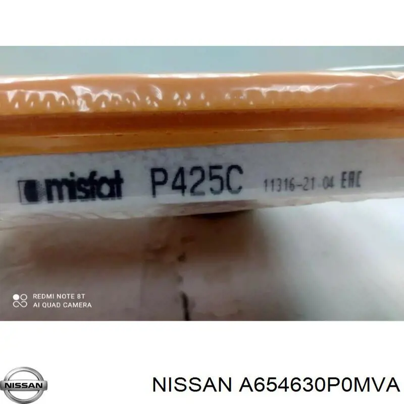 Купити A654630P0MVA Nissan/Infiniti Автомобільний фільтр повітря