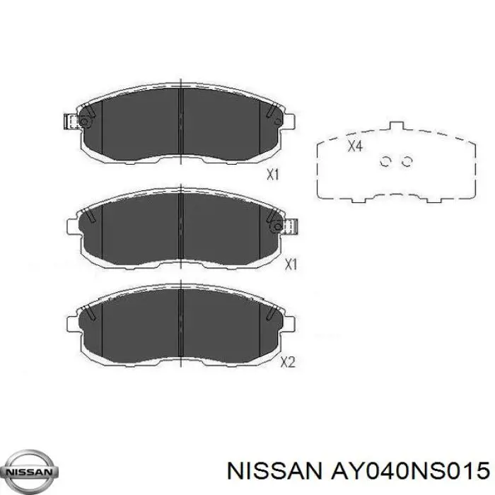 Купити AY040NS015 Nissan/Infiniti Колодки гальмівні передні, дискові