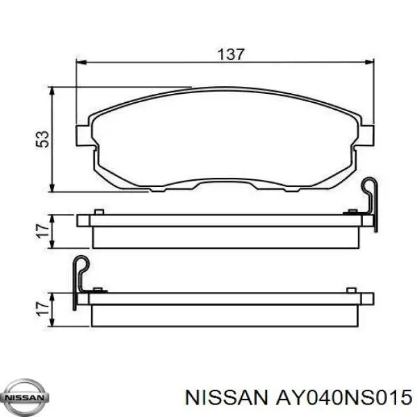 Гальмівні колодки Nissan/Infiniti AY040NS015 ціна, від 21.28 USD