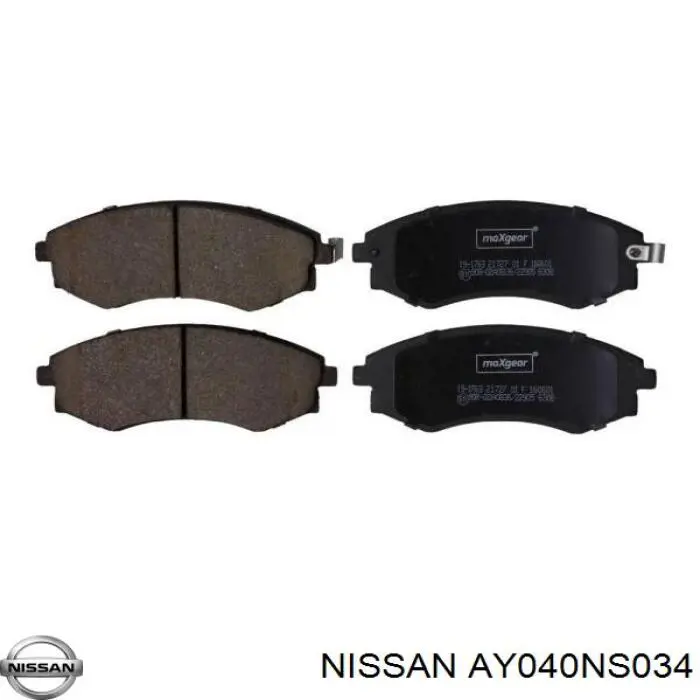 Купити AY040NS034 Nissan/Infiniti Колодки гальмівні передні, дискові