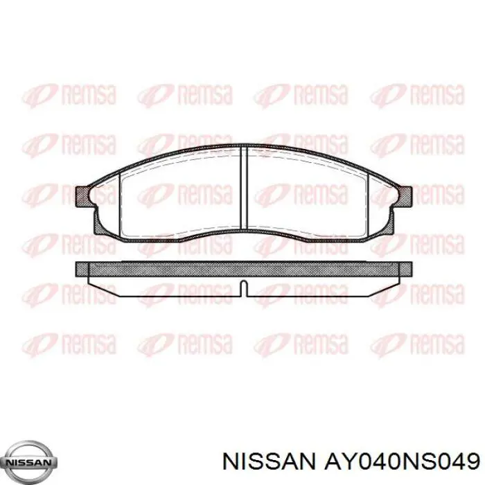 Колодки гальмівні передні, дискові AY040NS049 Nissan