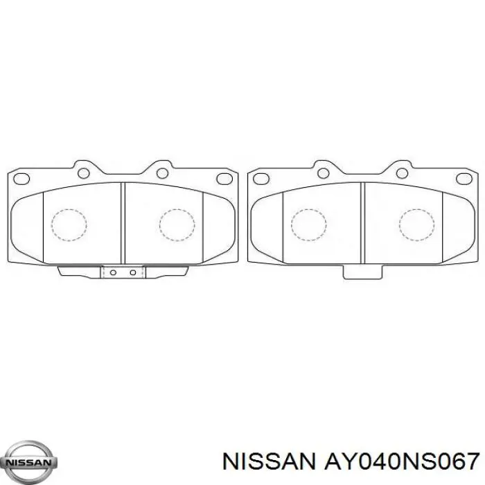 Колодки гальмівні передні, дискові AY040NS067 Nissan