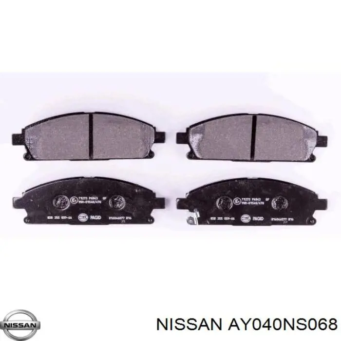 Колодки гальмівні передні, дискові AY040NS068 Nissan