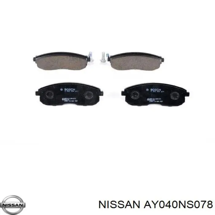 Колодки гальмівні передні, дискові AY040NS078 Nissan