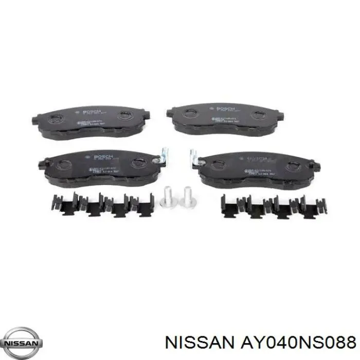 Колодки гальмівні передні, дискові AY040NS088 Nissan