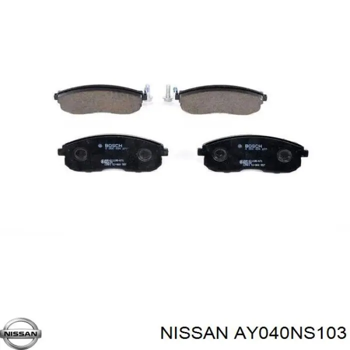 Колодки гальмівні передні, дискові AY040NS103 Nissan