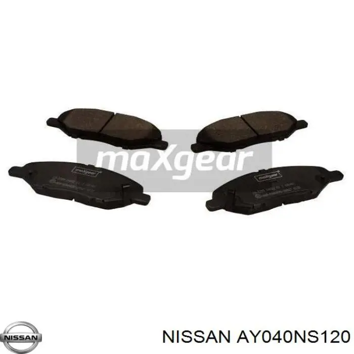 Колодки гальмівні передні, дискові AY040NS120 Nissan