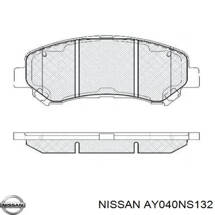 Колодки гальмівні передні, дискові AY040NS132 Nissan