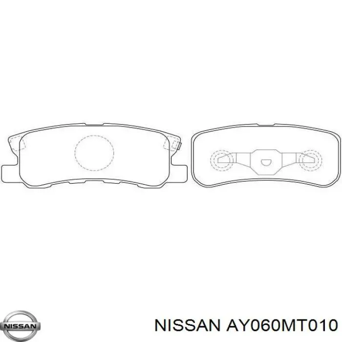 Колодки гальмові задні, дискові AY060MT010 Nissan