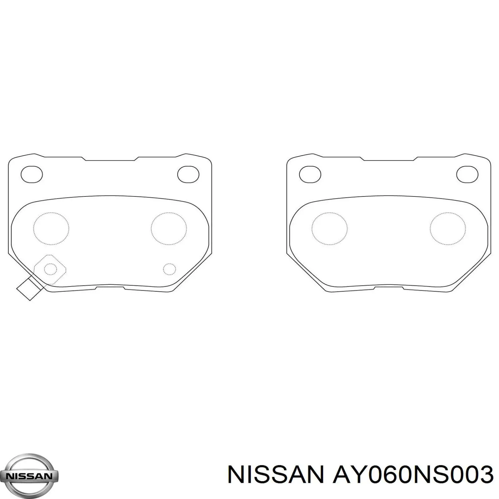 Колодки гальмові задні, дискові AY060NS003 Nissan