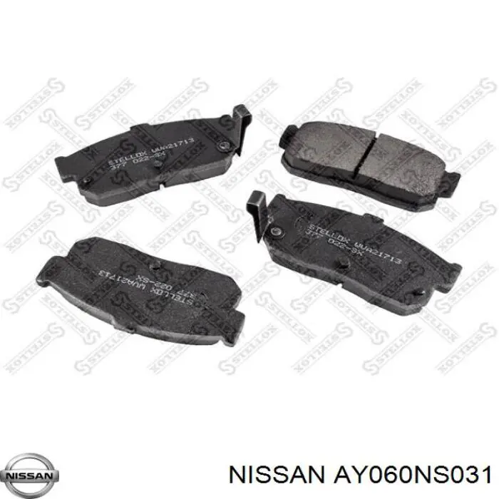 Колодки гальмові задні, дискові AY060NS031 Nissan