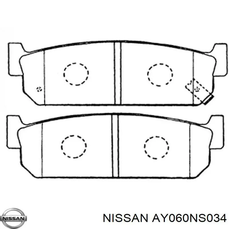 Колодки гальмові задні, дискові AY060NS034 Nissan