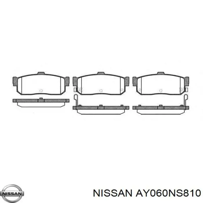 Колодки гальмові задні, дискові AY060NS810 Nissan