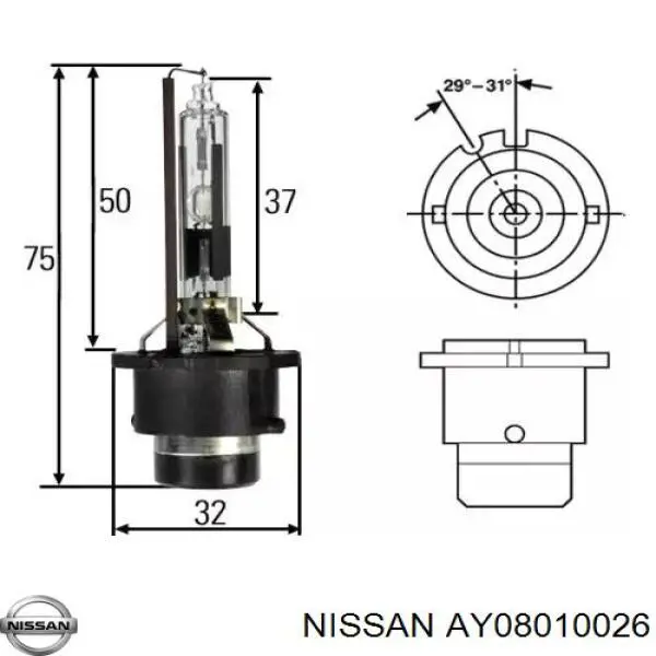 Лампочка AY08010026 Nissan