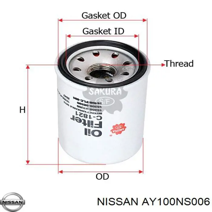 AY100NS006 Nissan/Infiniti Фільтр масла