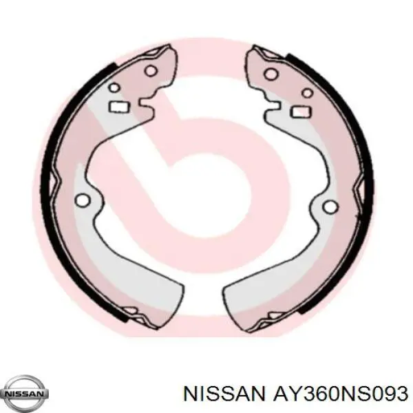 Колодки гальмові задні, барабанні AY360NS093 Nissan