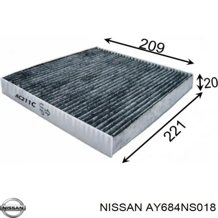 Фільтр повітряний обігрівача Nissan/Infiniti AY684NS018 ціна, від 3.80 USD