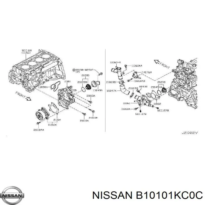 B10101KC0C Nissan/Infiniti Насос охолодження