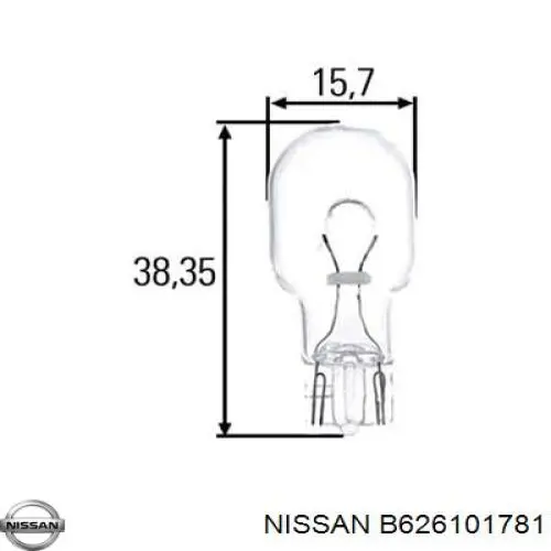 B626101781 Nissan лампочка
