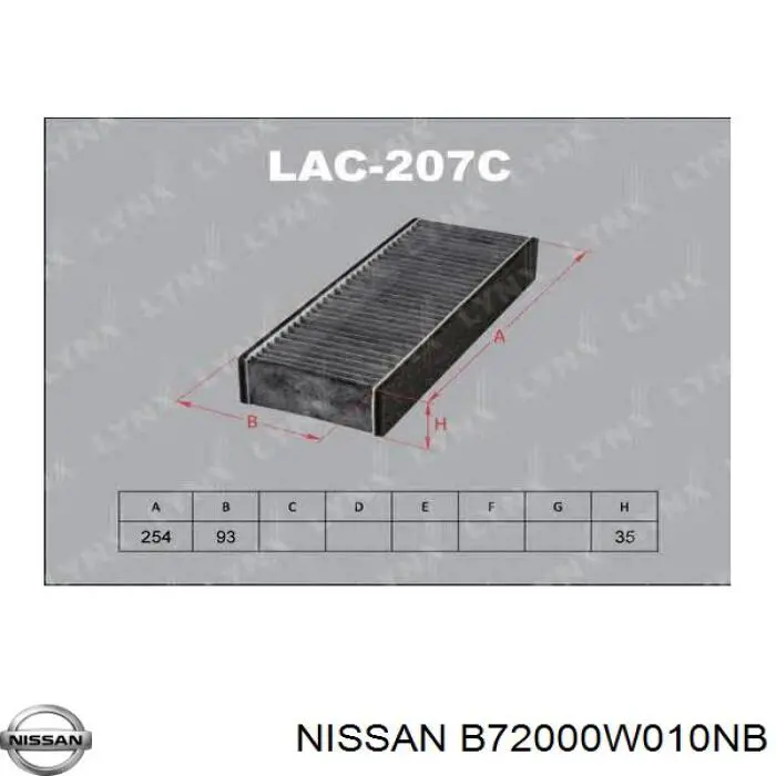 Фільтр повітряний обігрівача Nissan/Infiniti B72000W010NB ціна, від 9.96 USD