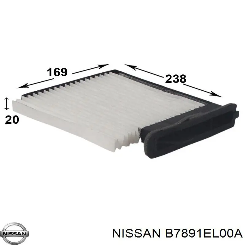 Фільтр повітряний обігрівача Nissan/Infiniti B7891EL00A ціна, від 5.37 USD