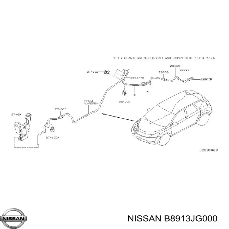 B8913JG000 Nissan кришка бачка омивача