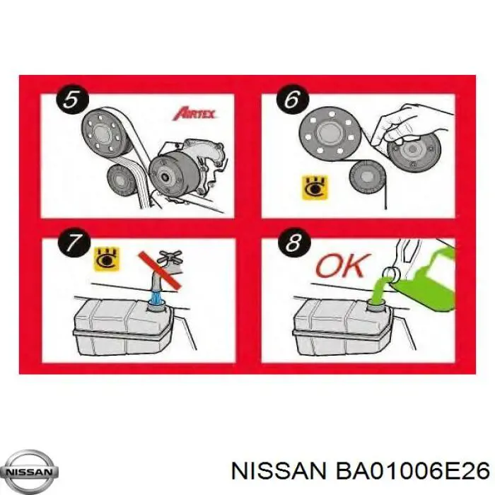 BA01006E26 Nissan помпа водяна, (насос охолодження)