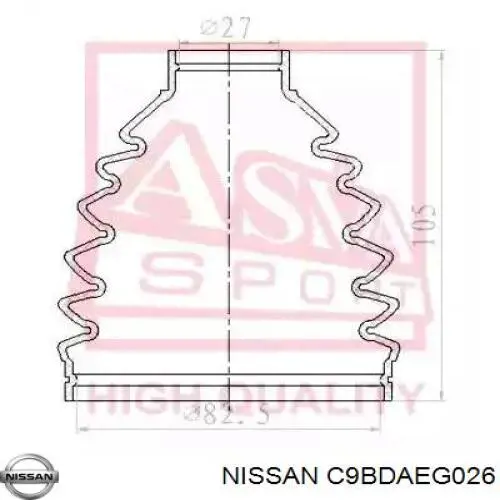 39241EA025 Nissan пильник шруса зовнішній, передній піввісі