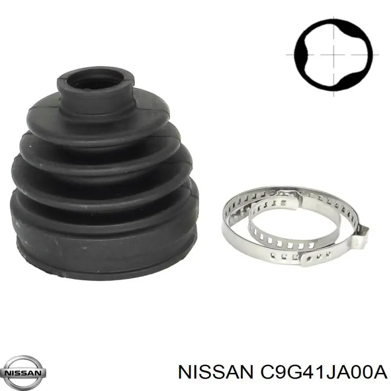 Купити C9G41JA00A Nissan/Infiniti Пильник шарніра кутових швидкостей внутрішній передній