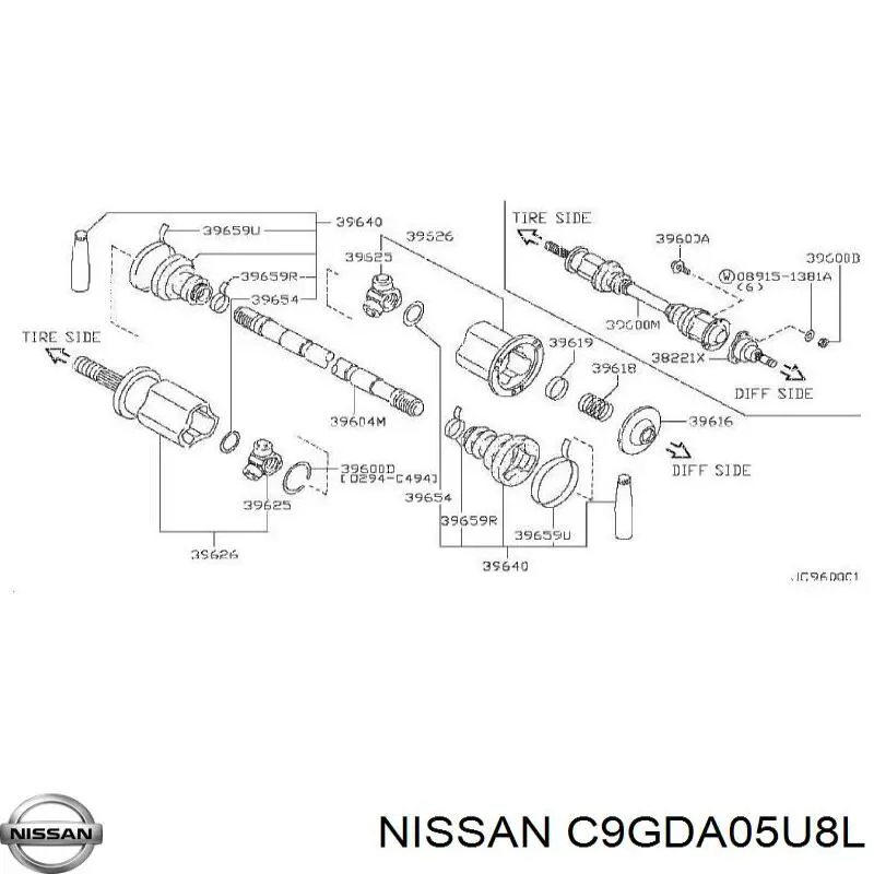 Пильник ШРУСа внутрішній, передній піввісі C9GDA05U8L Nissan