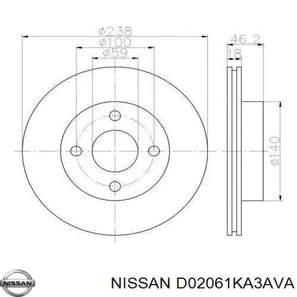 Диск переднього гальма Nissan/Infiniti D02061KA3AVA ціна, від 49.99 USD