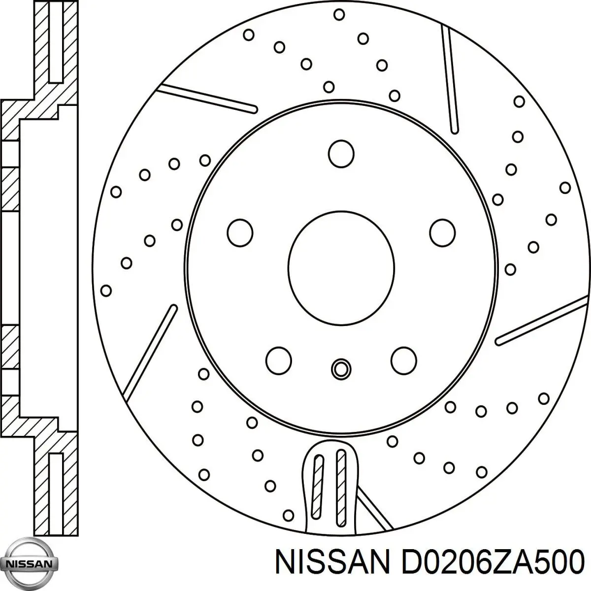 Диск переднього гальма Nissan/Infiniti D0206ZA500 ціна, від 48.11 USD