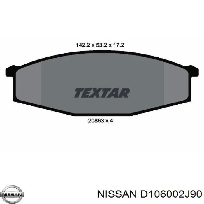 Гальмівні колодки Nissan/Infiniti D106002J90 ціна, від 16.47 USD