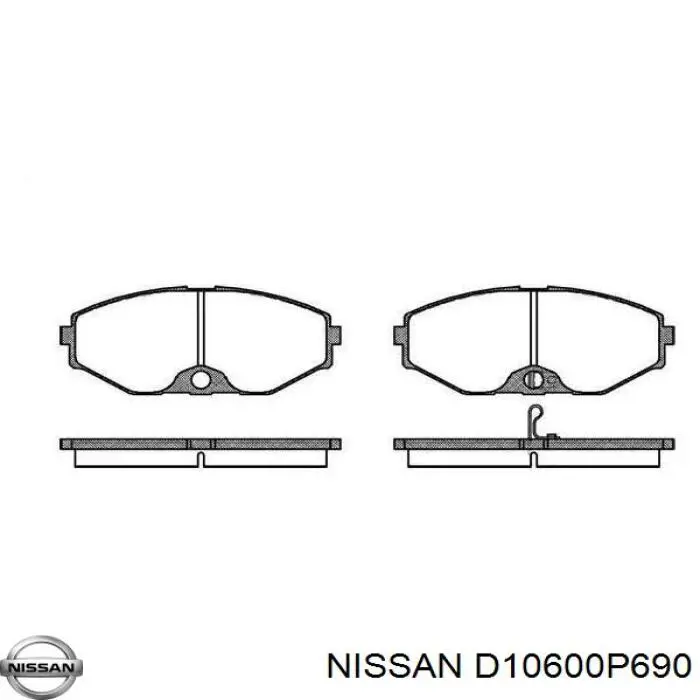 Колодки гальмівні передні, дискові D10600P690 Nissan