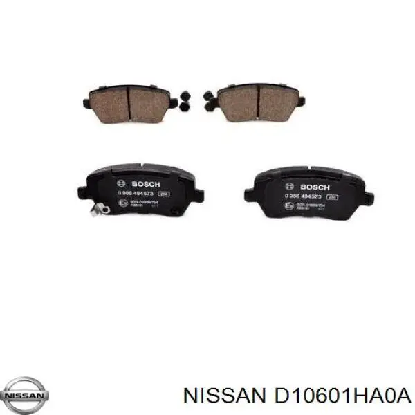 D10601HA0A Nissan/Infiniti Передні гальмівні колодки