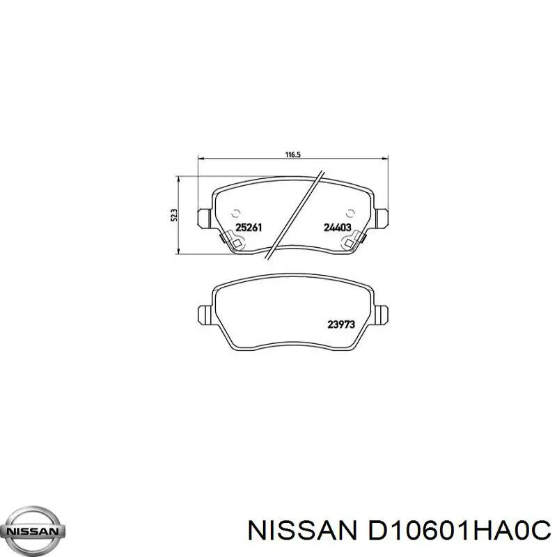 Гальмівні колодки Nissan/Infiniti D10601HA0C ціна, від 20.42 USD