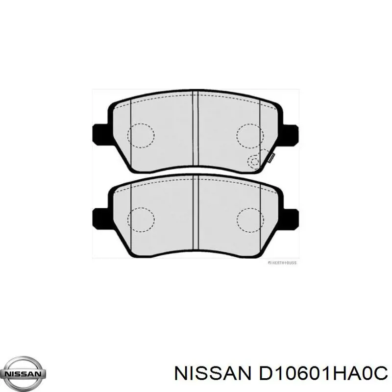 D10601HA0C Nissan колодки гальмівні передні, дискові
