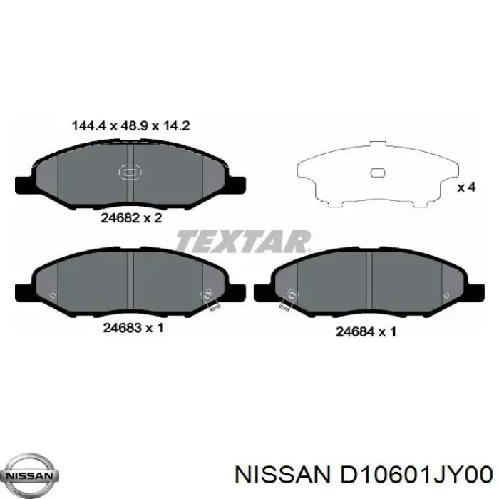 Гальмівні колодки Nissan/Infiniti D10601JY00 ціна, від 16.56 USD