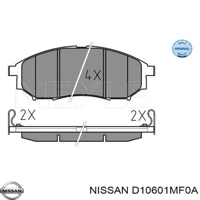 Гальмівні колодки Nissan/Infiniti D10601MF0A ціна, від 38.53 USD