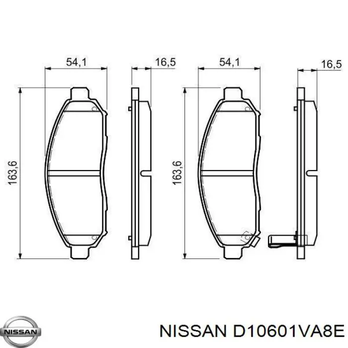 Передні тормозні колодки D10601VA8E Nissan/Infiniti