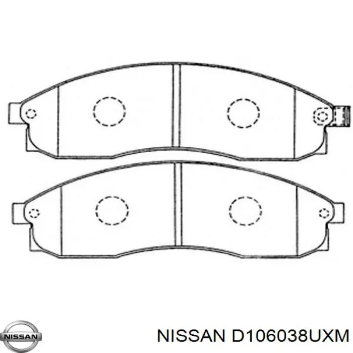 D106038UXM Nissan колодки гальмівні передні, дискові