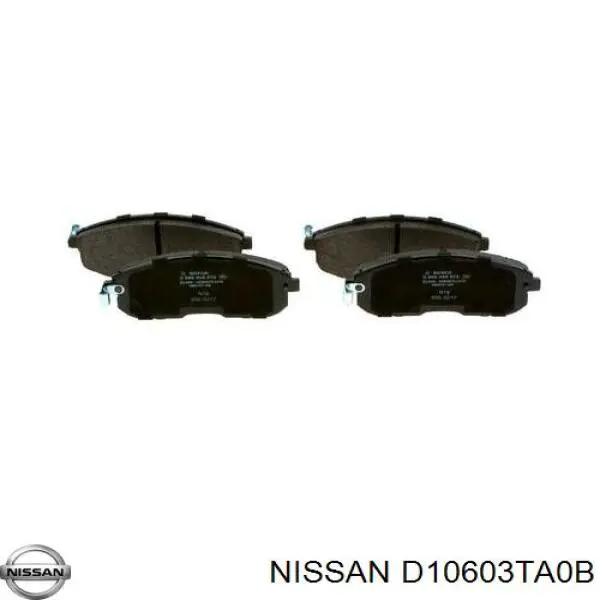 D10603TA0B Nissan колодки гальмівні передні, дискові